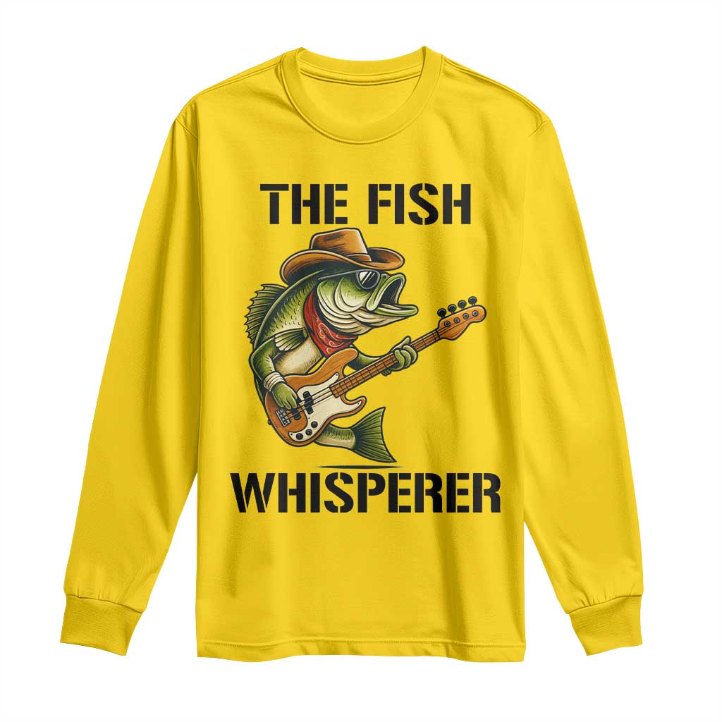 Funny Bass Fishing Long Sleeve Shirt The Fish Whisperer Fisherman Humor TS14 Daisy Print Your Wear