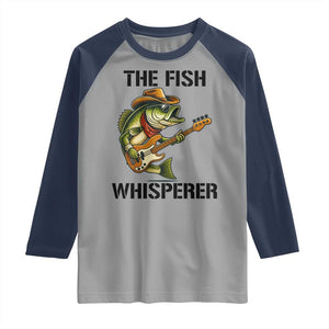 Funny Bass Fishing Raglan Shirt The Fish Whisperer Fisherman Humor TS14 Sport Gray Navy Print Your Wear