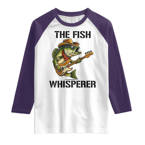 Funny Bass Fishing Raglan Shirt The Fish Whisperer Fisherman Humor TS14 White Purple Print Your Wear