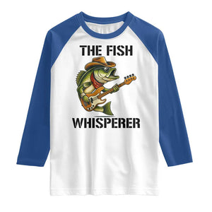 Funny Bass Fishing Raglan Shirt The Fish Whisperer Fisherman Humor TS14 White Royal Print Your Wear