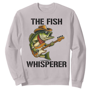 Funny Bass Fishing Sweatshirt The Fish Whisperer Fisherman Humor TS14 Ice Gray Print Your Wear