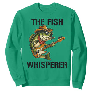Funny Bass Fishing Sweatshirt The Fish Whisperer Fisherman Humor TS14 Irish Green Print Your Wear