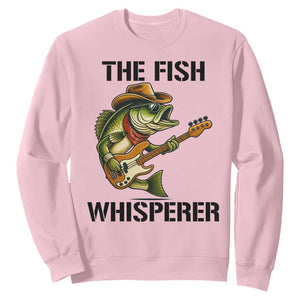 Funny Bass Fishing Sweatshirt The Fish Whisperer Fisherman Humor TS14 Light Pink Print Your Wear