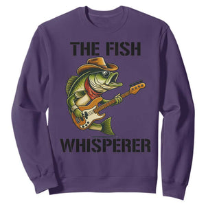 Funny Bass Fishing Sweatshirt The Fish Whisperer Fisherman Humor TS14 Purple Print Your Wear