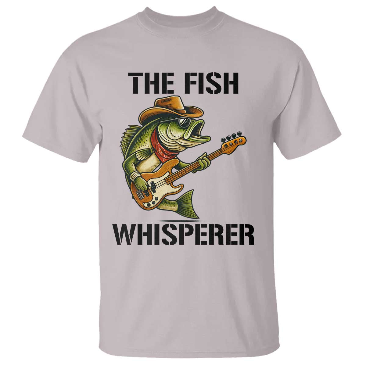 Funny Bass Fishing T Shirt The Fish Whisperer Fisherman Humor TS14 Ice Gray Print Your Wear