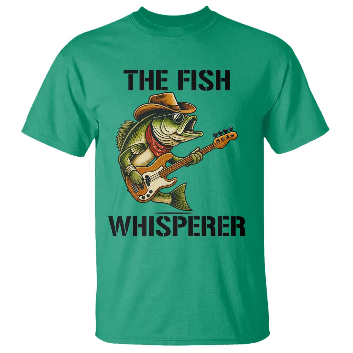 Funny Bass Fishing T Shirt The Fish Whisperer Fisherman Humor TS14 Irish Green Print Your Wear