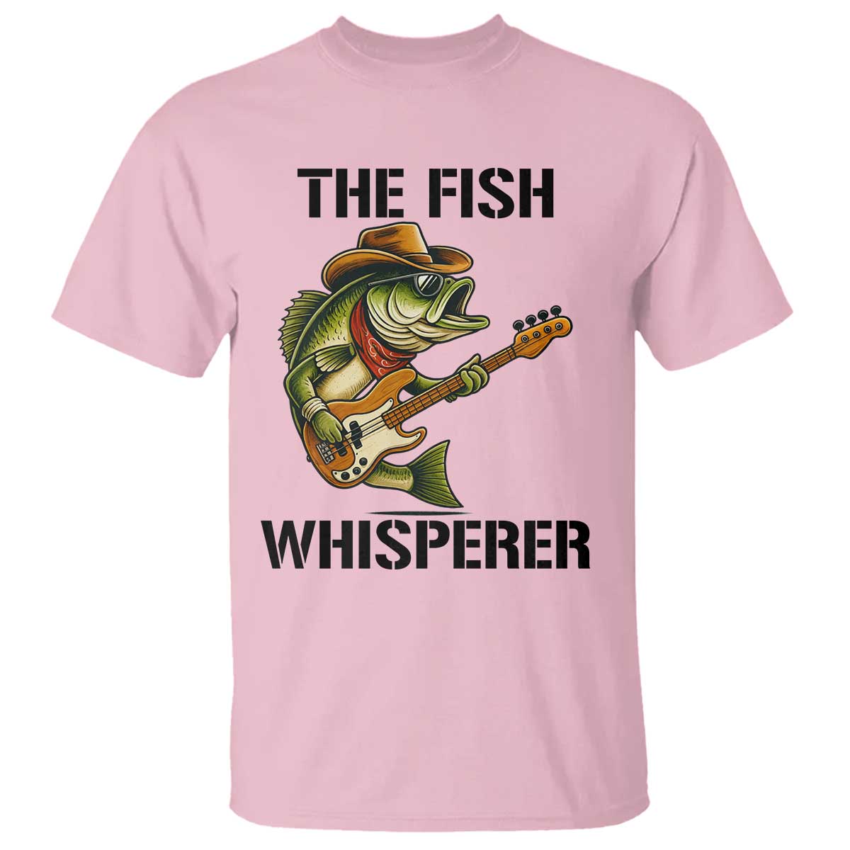 Funny Bass Fishing T Shirt The Fish Whisperer Fisherman Humor TS14 Light Pink Print Your Wear