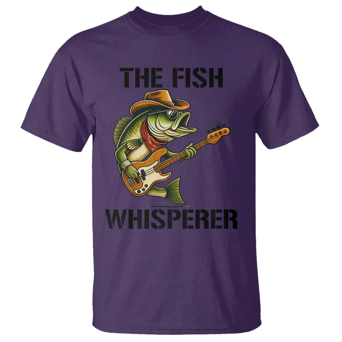 Funny Bass Fishing T Shirt The Fish Whisperer Fisherman Humor TS14 Purple Print Your Wear