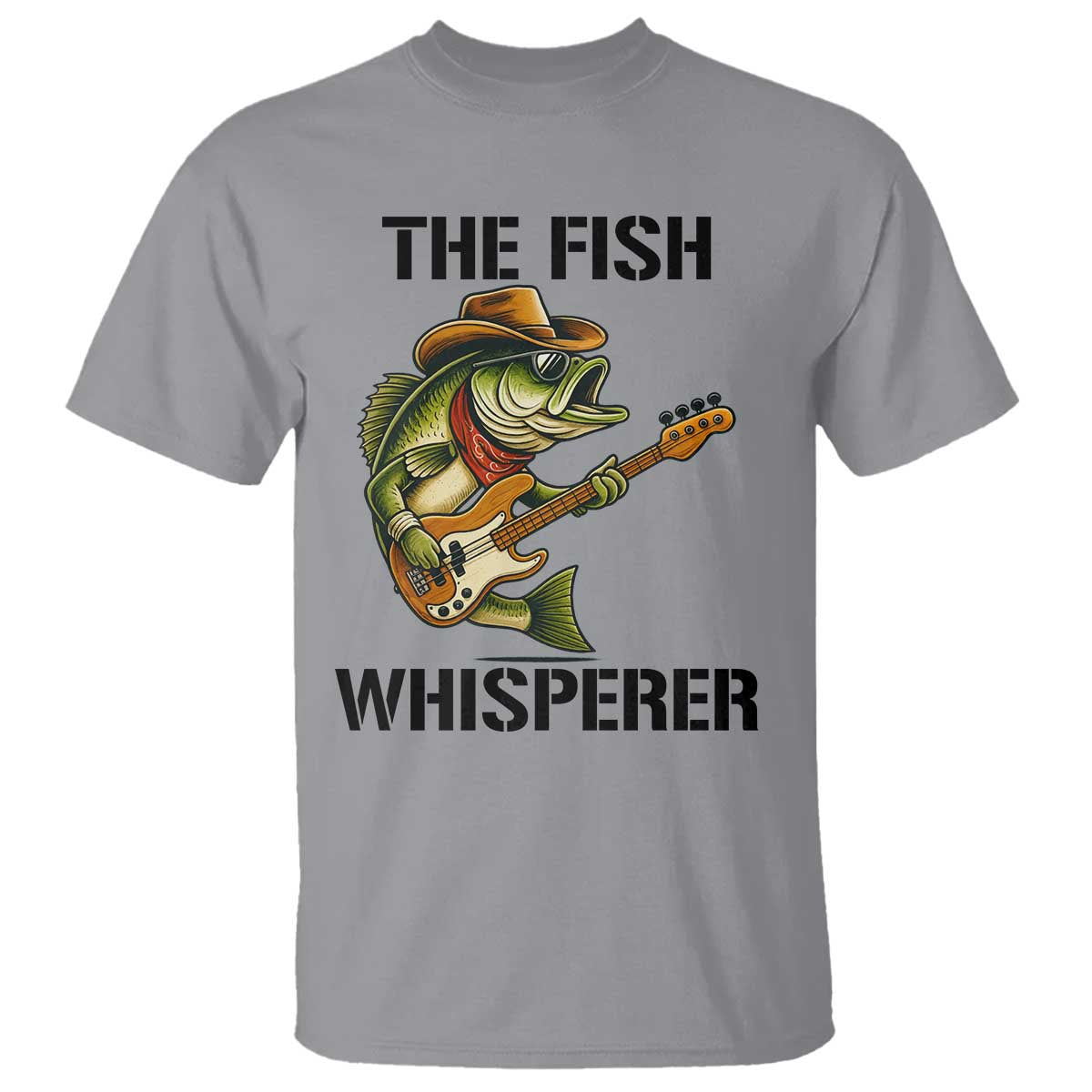 Funny Bass Fishing T Shirt The Fish Whisperer Fisherman Humor TS14 Sport Gray Print Your Wear