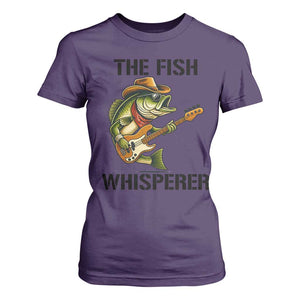 Funny Bass Fishing T Shirt For Women The Fish Whisperer Fisherman Humor TS14 Purple Print Your Wear