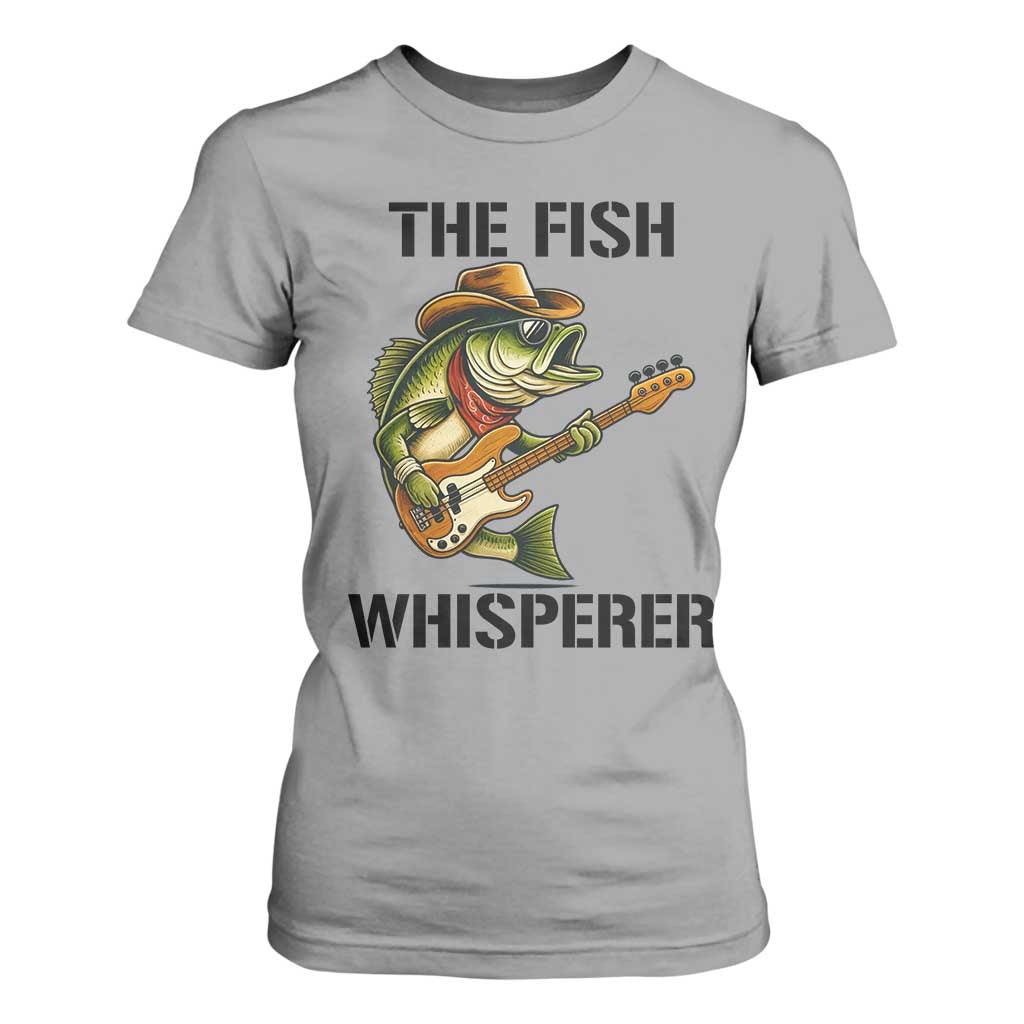 Funny Bass Fishing T Shirt For Women The Fish Whisperer Fisherman Humor TS14 Sport Gray Print Your Wear
