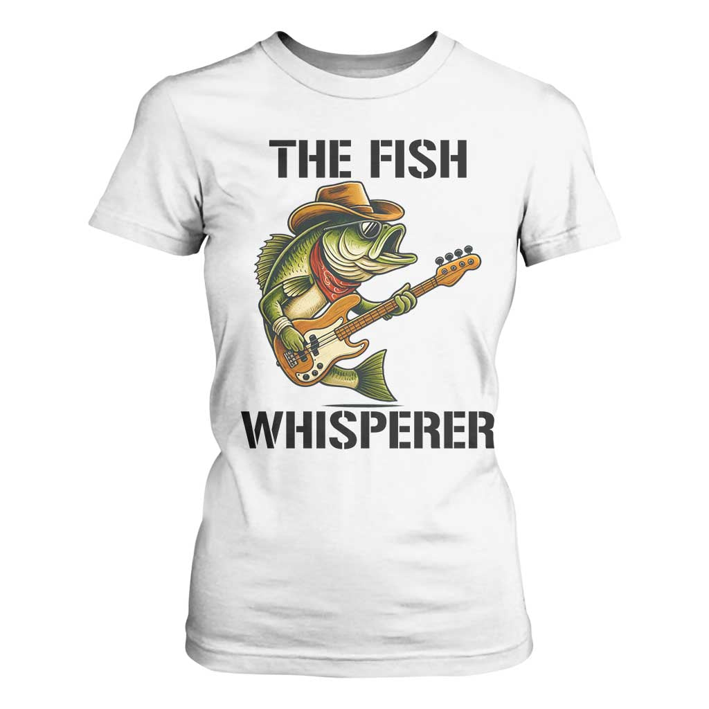 Funny Bass Fishing T Shirt For Women The Fish Whisperer Fisherman Humor TS14 White Print Your Wear