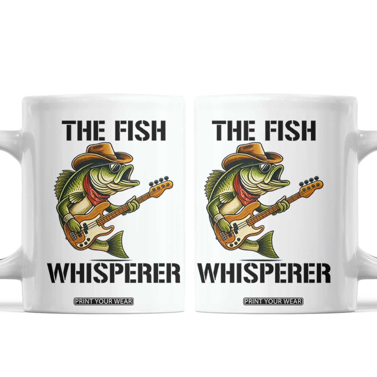Funny Bass Fishing Coffee Mug The Fish Whisperer Fisherman Humor TS14 White Print Your Wear