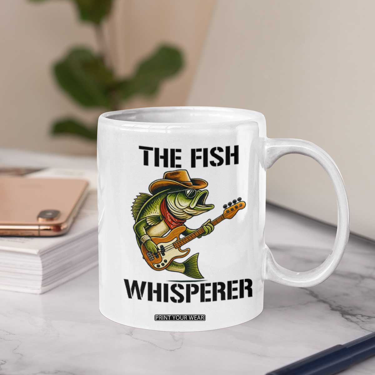 Funny Bass Fishing Coffee Mug The Fish Whisperer Fisherman Humor TS14 Print Your Wear