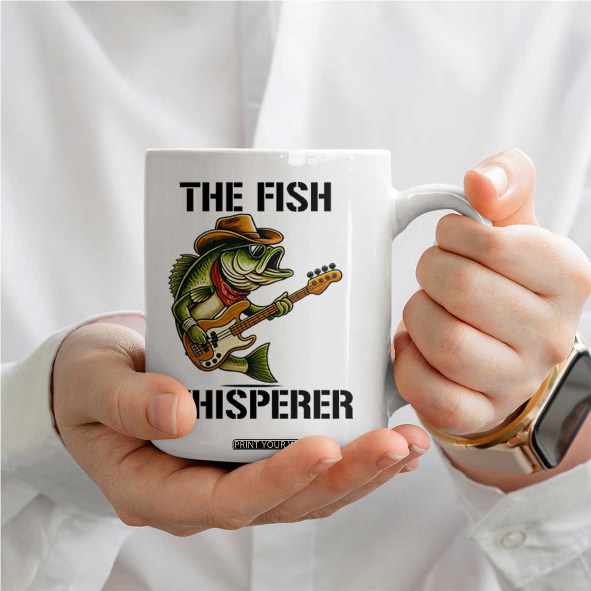 Funny Bass Fishing Coffee Mug The Fish Whisperer Fisherman Humor TS14 Print Your Wear