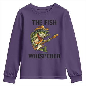 Funny Bass Fishing Youth Sweatshirt The Fish Whisperer Fisherman Humor TS14 Purple Print Your Wear