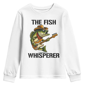 Funny Bass Fishing Youth Sweatshirt The Fish Whisperer Fisherman Humor TS14 White Print Your Wear
