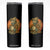Japanese Samurai Cat Skinny Tumbler Retro Cat Playing Shamisen Art TS14 Black Print Your Wear