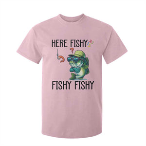Funny Bass Fish T Shirt For Kid Here Fishy Fishy Fisherman Fishing Lover TS14 Light Pink Print Your Wear