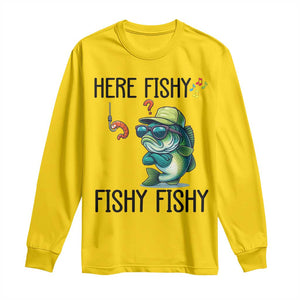 Funny Bass Fish Long Sleeve Shirt Here Fishy Fishy Fisherman Fishing Lover TS14 Daisy Print Your Wear
