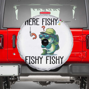 Funny Bass Fish Spare Tire Cover Here Fishy Fishy Fisherman Fishing Lover TS14 White Print Your Wear