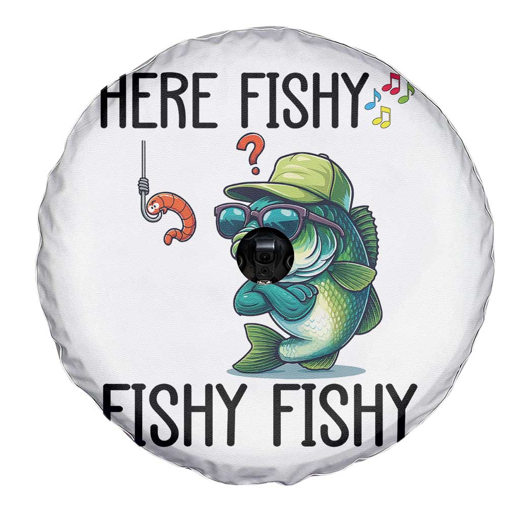 Funny Bass Fish Spare Tire Cover Here Fishy Fishy Fisherman Fishing Lover TS14 Print Your Wear