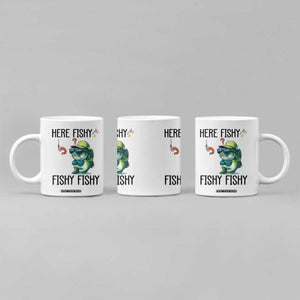 Funny Bass Fish Coffee Mug Here Fishy Fishy Fisherman Fishing Lover TS14 Print Your Wear