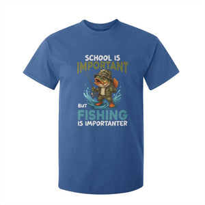 School Is Important But Fishing Is Important T Shirt For Kid Funny Bass Fishing TS14 Royal Blue Print Your Wear