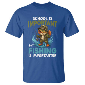 School Is Important But Fishing Is Important T Shirt Funny Bass Fishing TS14 Royal Blue Print Your Wear