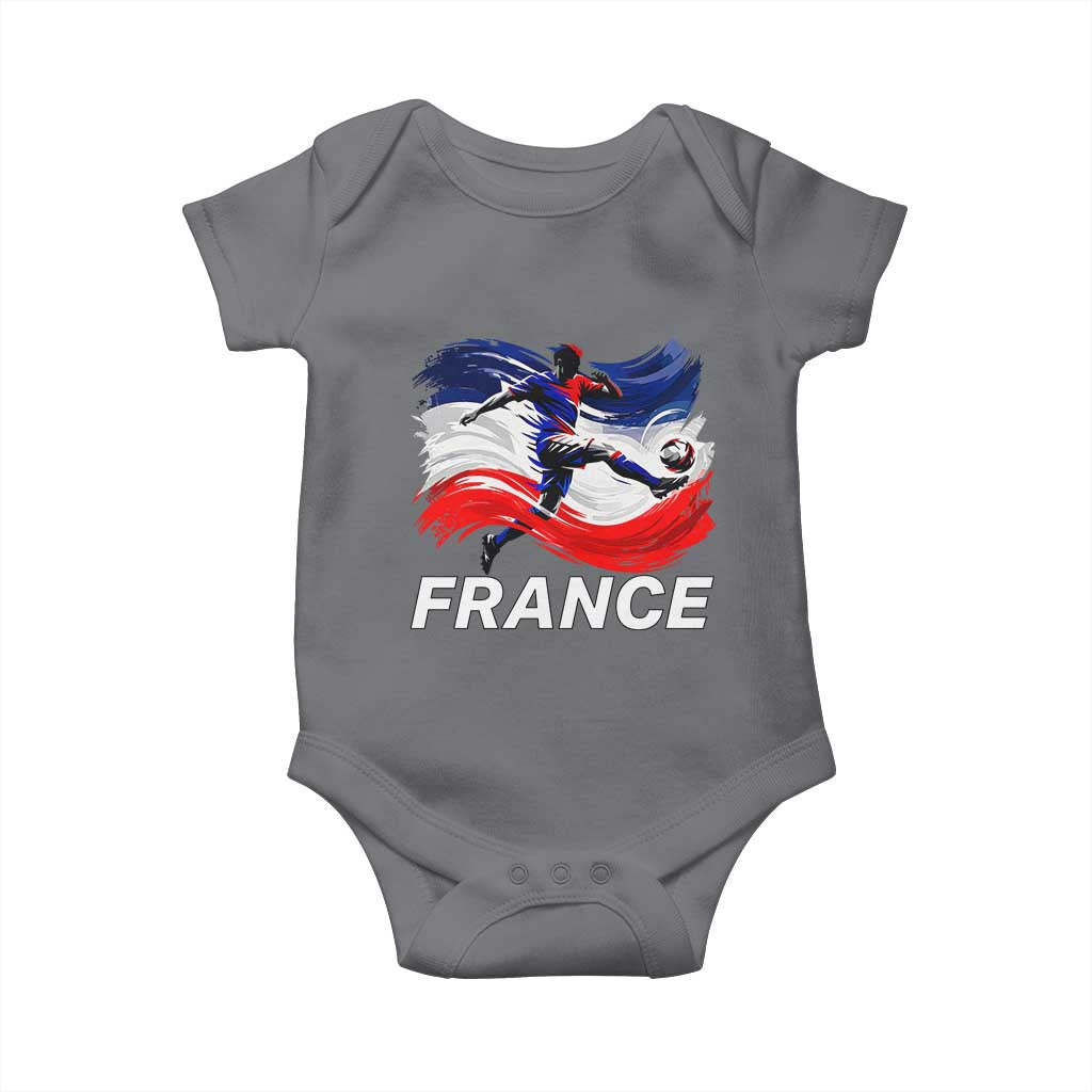 France Soccer Football Fan French Flag Baby Onesie TS14 Charcoal Print Your Wear