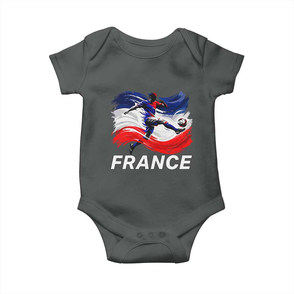 France Soccer Football Fan French Flag Baby Onesie TS14 Dark Heather Print Your Wear