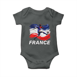 France Soccer Football Fan French Flag Baby Onesie TS14 Dark Heather Print Your Wear