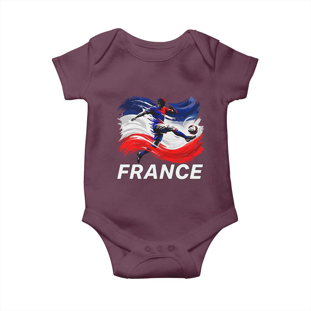 France Soccer Football Fan French Flag Baby Onesie TS14 Maroon Print Your Wear