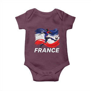France Soccer Football Fan French Flag Baby Onesie TS14 Maroon Print Your Wear