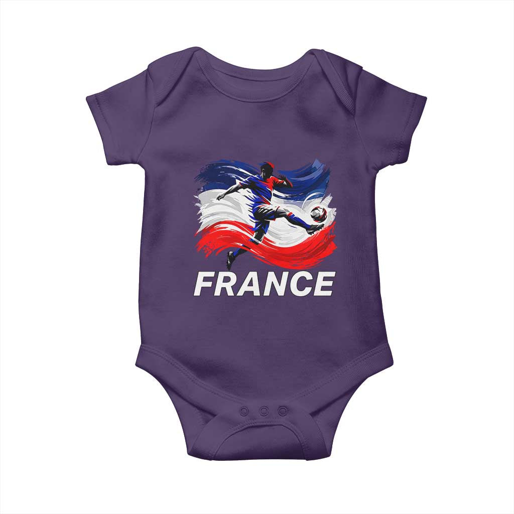 France Soccer Football Fan French Flag Baby Onesie TS14 Purple Print Your Wear