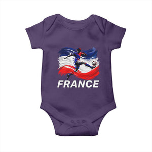 France Soccer Football Fan French Flag Baby Onesie TS14 Purple Print Your Wear