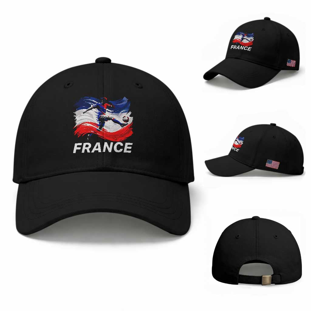 France Soccer Football Fan French Flag Baseball Cap TS14 Baseball Cap Universal Fit Black Print Your Wear