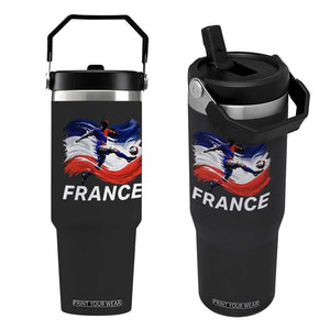 France Soccer Football Fan French Flag Flip Straw Tumbler TS14 One Size: 30 oz Black Print Your Wear