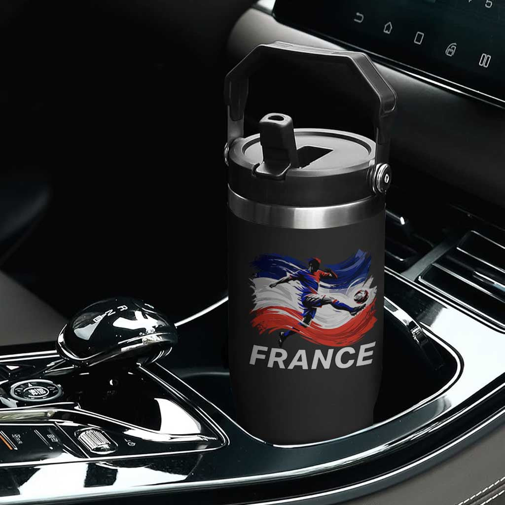 France Soccer Football Fan French Flag Flip Straw Tumbler TS14 Print Your Wear