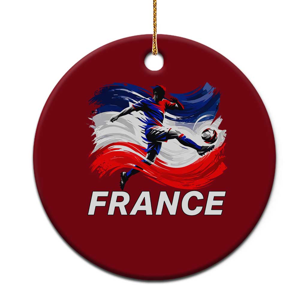 France Soccer Football Fan French Flag Ceramic Ornament TS14 1pc Red Print Your Wear