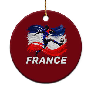 France Soccer Football Fan French Flag Ceramic Ornament TS14 1pc Red Print Your Wear