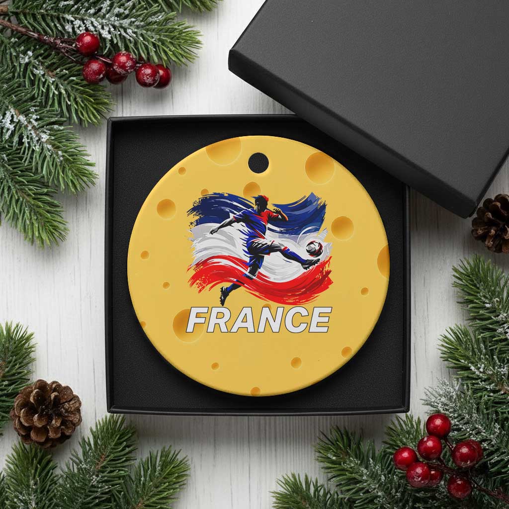 France Soccer Football Fan French Flag Ceramic Ornament TS14 1pc Yellow Cheese Print Your Wear