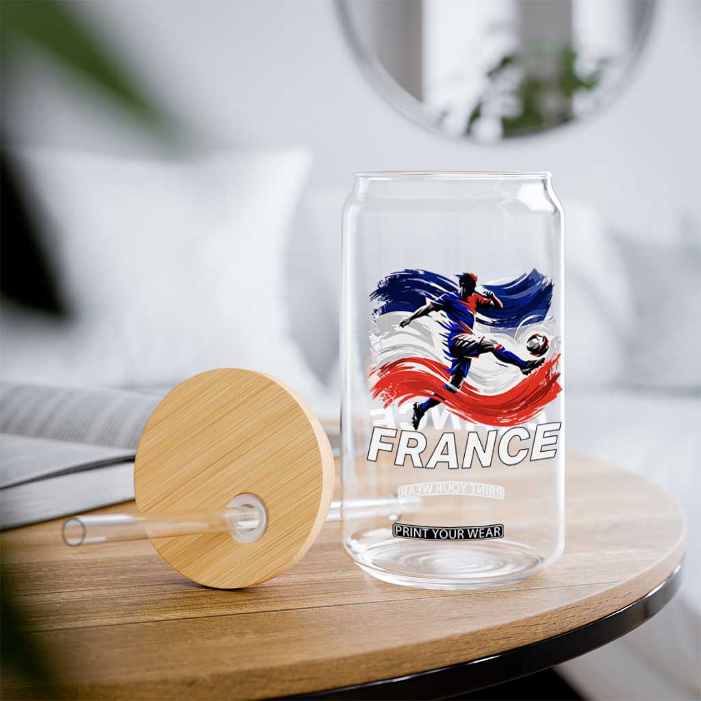 France Soccer Football Fan French Flag Glass Can TS14 Print Your Wear