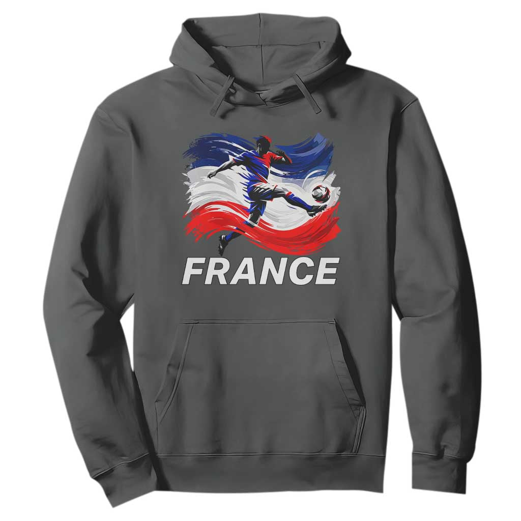 France Soccer Football Fan French Flag Hoodie TS14 Dark Heather Print Your Wear
