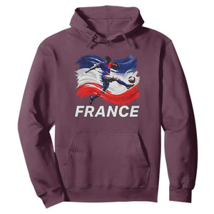 France Soccer Football Fan French Flag Hoodie TS14 Maroon Print Your Wear