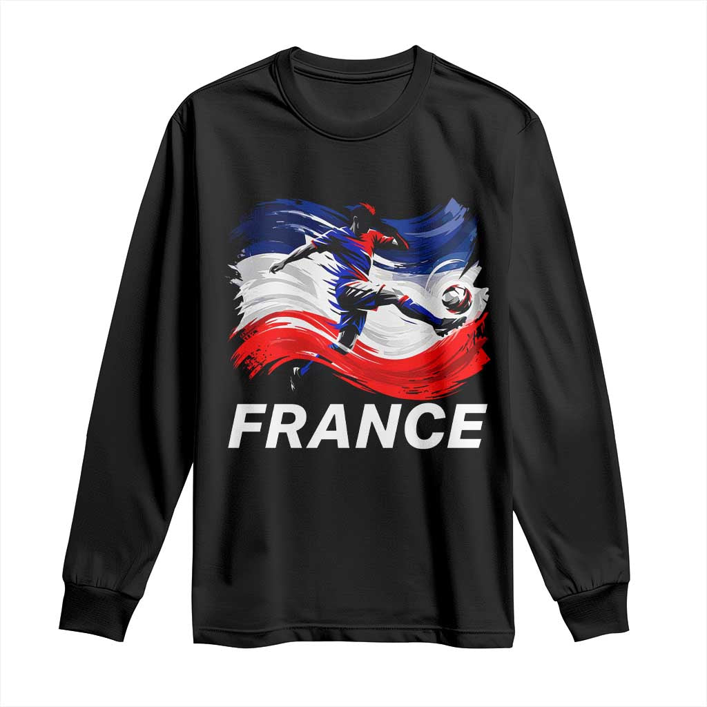 France Soccer Football Fan French Flag Long Sleeve Shirt TS14 Black Print Your Wear