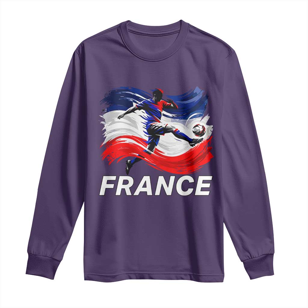 France Soccer Football Fan French Flag Long Sleeve Shirt TS14 Purple Print Your Wear