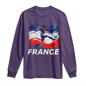 France Soccer Football Fan French Flag Long Sleeve Shirt TS14 Purple Print Your Wear