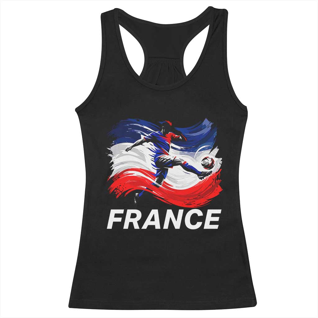 France Soccer Football Fan French Flag Racerback Tank Top TS14 Black Print Your Wear