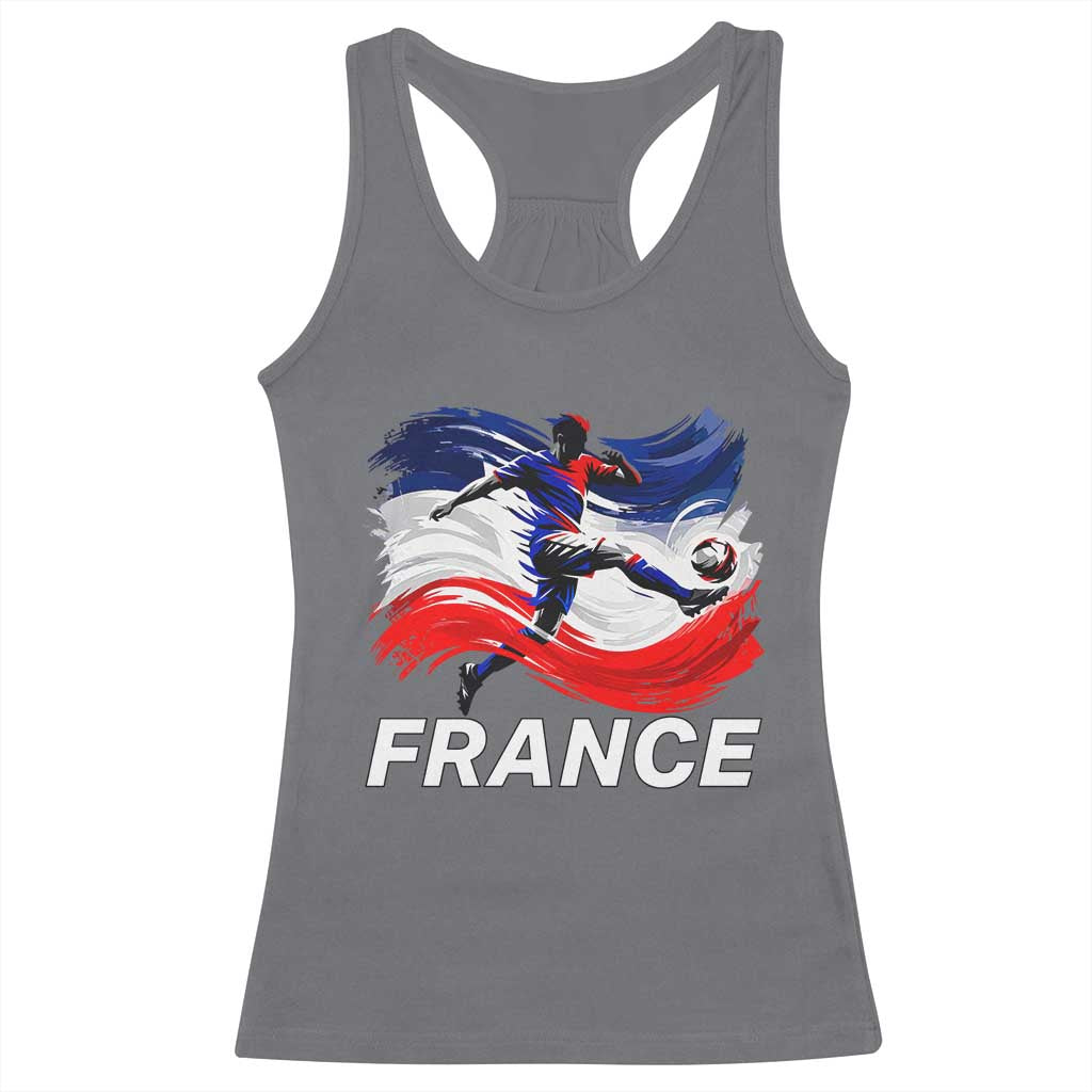 France Soccer Football Fan French Flag Racerback Tank Top TS14 Charcoal Print Your Wear